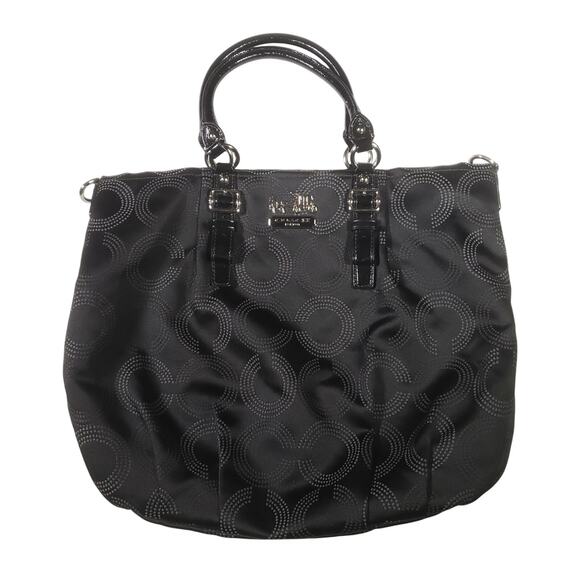 Vintage Coach Monogram/ Turquoise silk lined Hobo bag - Picture 2 of 6